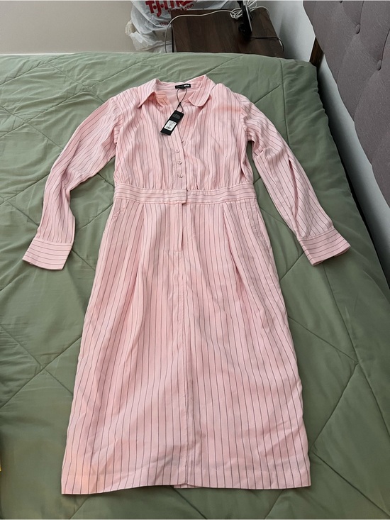 Fashion Nova Dresses & Skirts - Fashion Nova Pink Striped Long Sleeve Shirt Dress